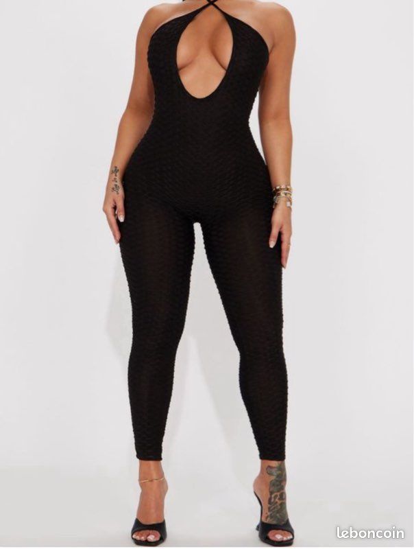 Combinaison Noire Fashion Nova Taille L - Neuf Avec étiquettes, Style Jumpsuit Tendance