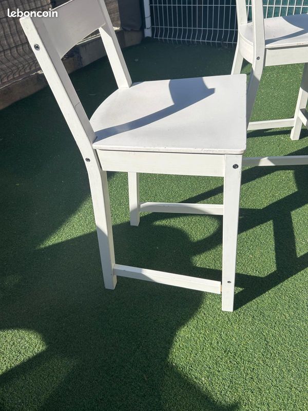Chaise haute de cuisine en bois blanche Ikea (image 1)