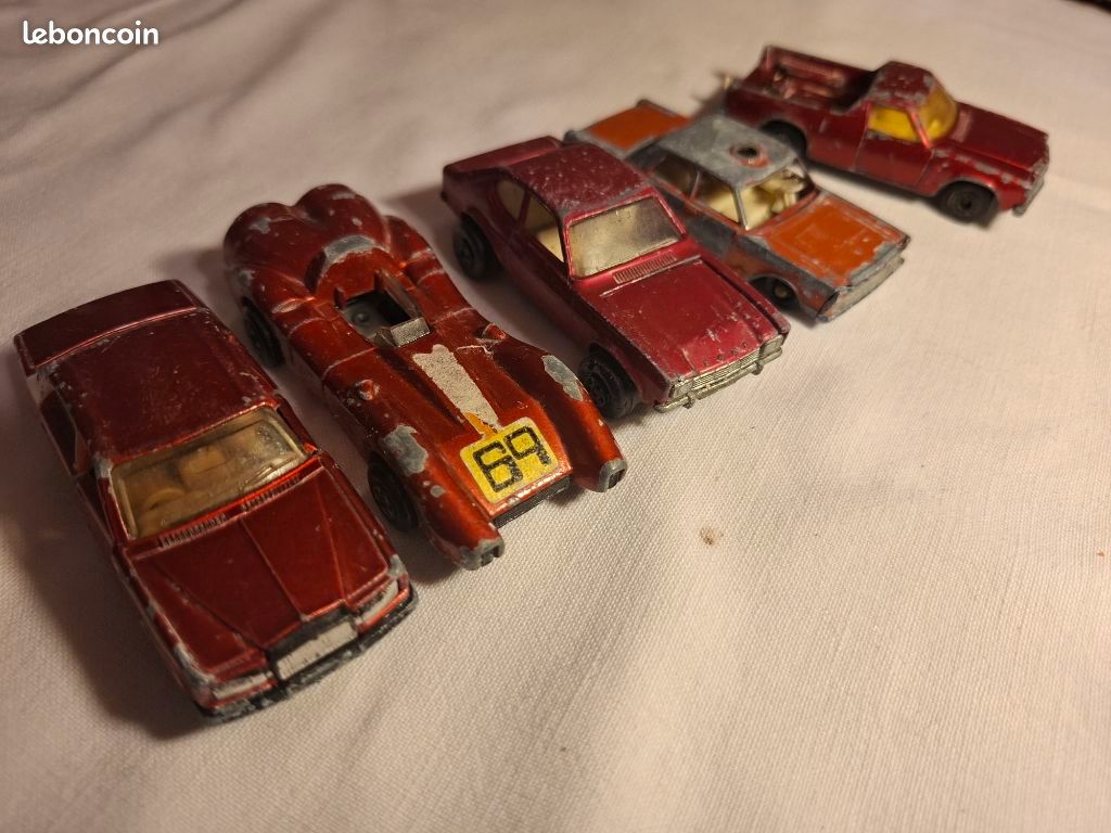 Lot De Petites Voitures Matchbox Lesney Années 60-70-80, Collection Métal