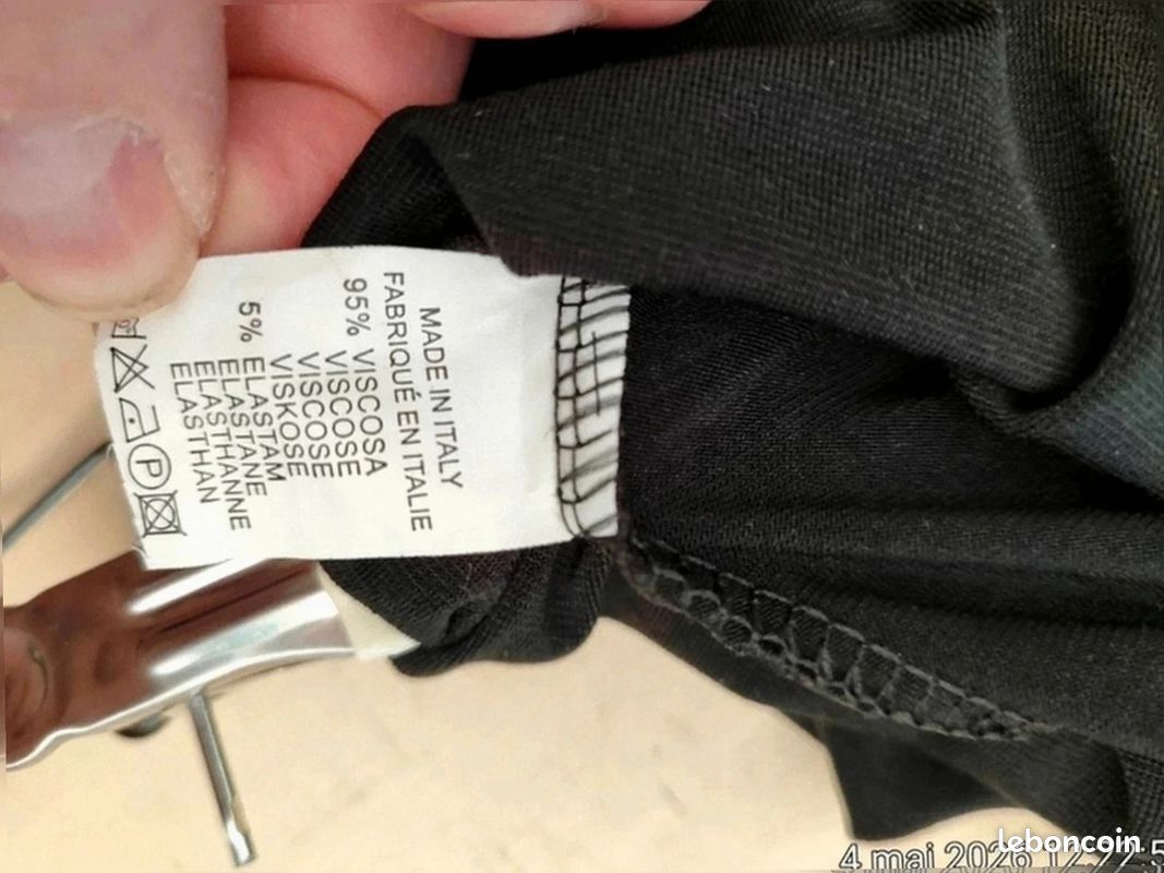 Pantalon Fluide Noir Made In italy - Large (image 6)