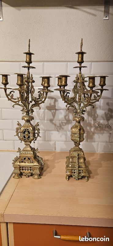 VENDU Horloge et Chandeliers en bronze (image 7)