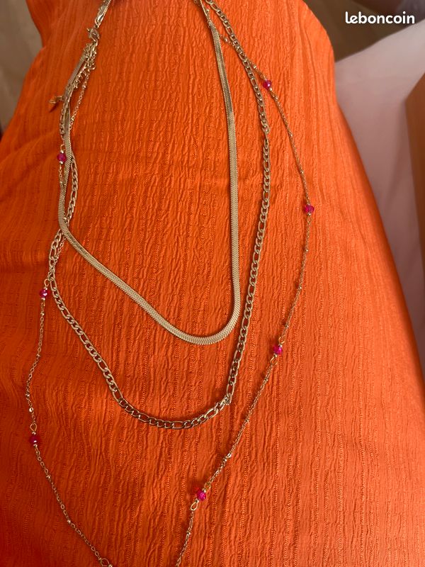 Collier acier inoxydable perle (image 4)