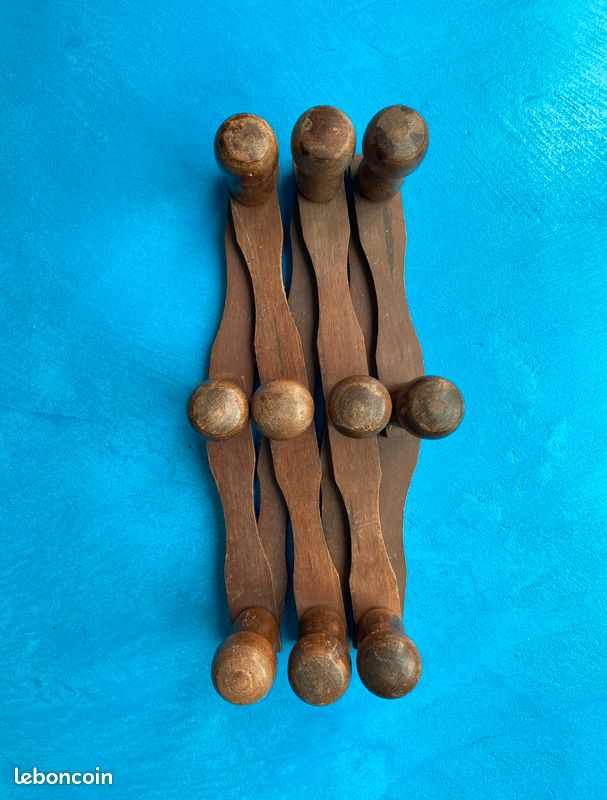 Porte-manteau en bois extensible années 40/50 (image 4)
