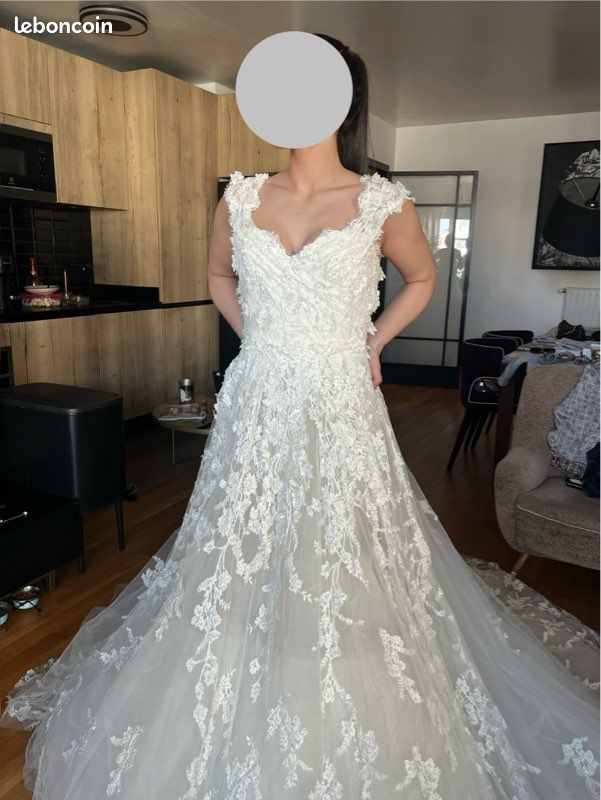 Robe En Dentelle Orange ASOS Taille S - Modèle Midi De Soirée - Neuf Avec étiquettes