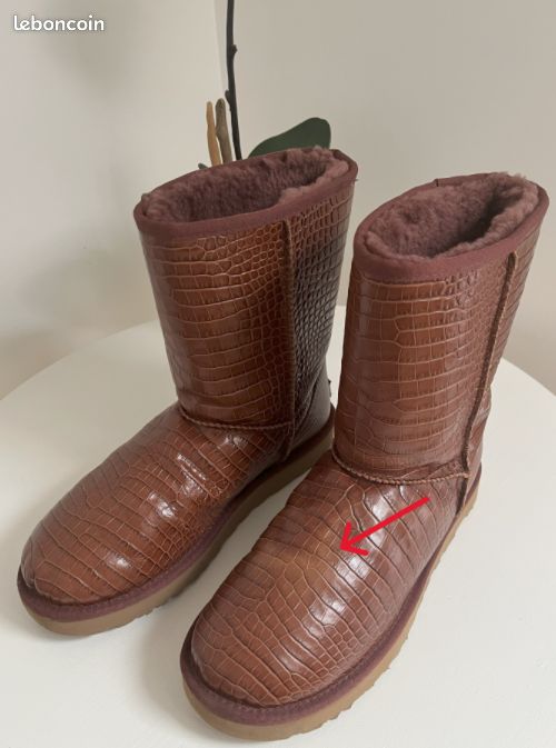 Bottines En Cuir Marron Clair Uggo Bacci Taille 35.5/3 FR - État Neuf, Talons, Fermeture éclair