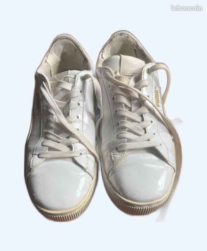 Sneaker Basket Puma Vernis Blanche Baskets Puma Vernis Blanc P37