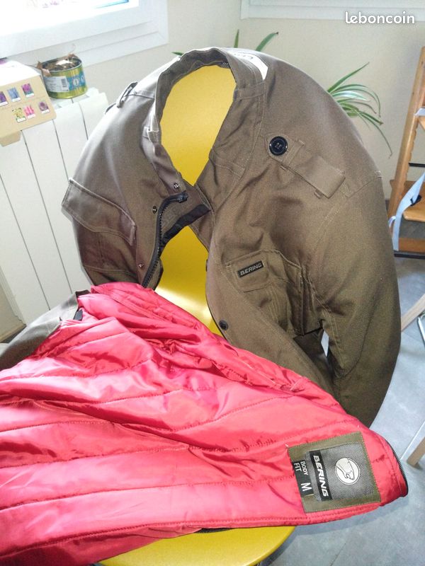 VESTE MOTO BERING - Modèle NORRIS Kaki (Réf. BTV339) + DORSALE Alpinestars CE Niveau 2 (image 3)
