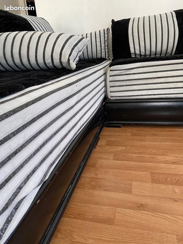 Lot de 2 canapés marocain noir et blanc (image 6)