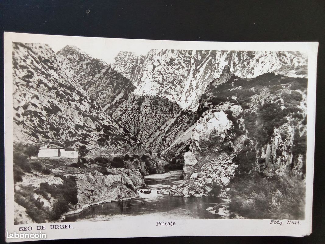 Carte postale ancienne Seo de Urgel (Espagne) - Paysage Pyrénées - Voyage 8 août 1948 (image 1)
