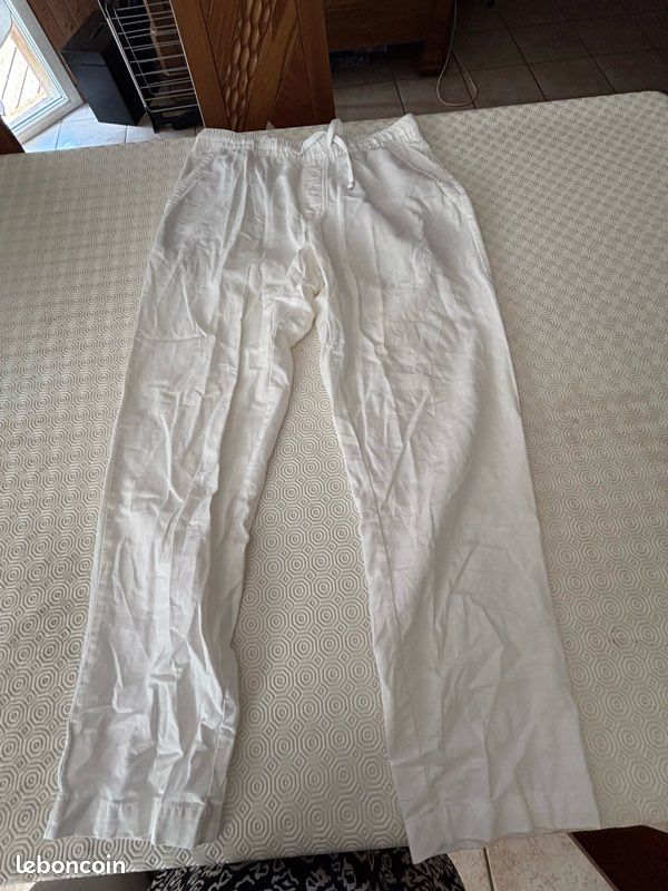 Pantalon homme en coton blanc ZARA (image 4)