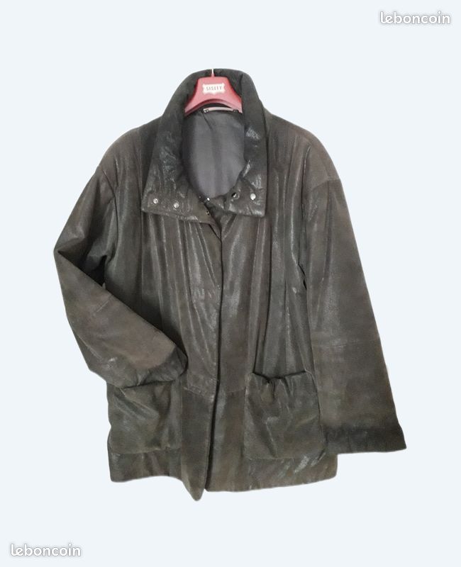Veste 3/4 femme croute de cuir XXL Vêtements