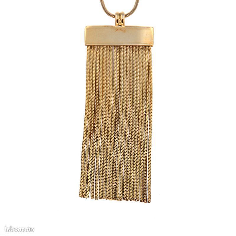Collier Agatha Paris Vintage - Mi-long - Grosse Maille Dorée - Années 80-90