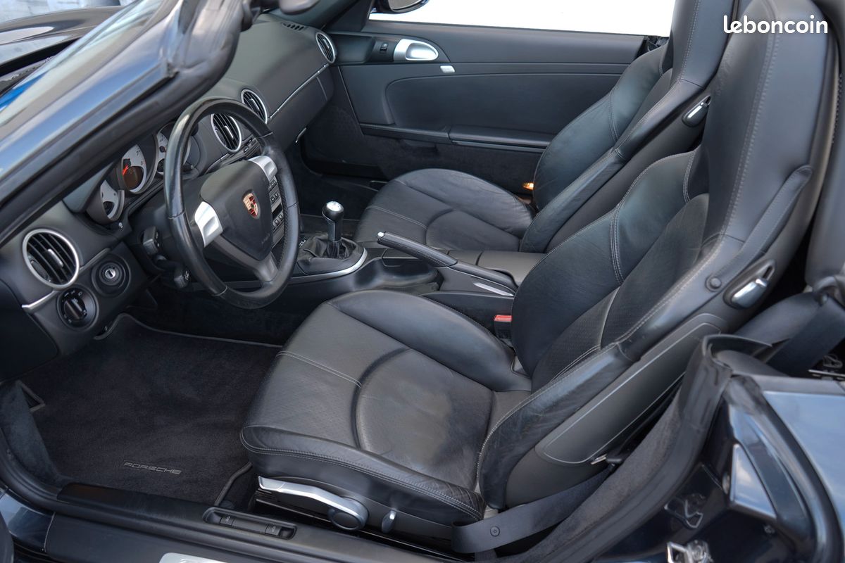 Porsche 987.1 Boxster S Gris Atlas Métallisé Intérieur Cuir Noir Capote noire Sièges Sport avec coques Phares Xénons (image 6)