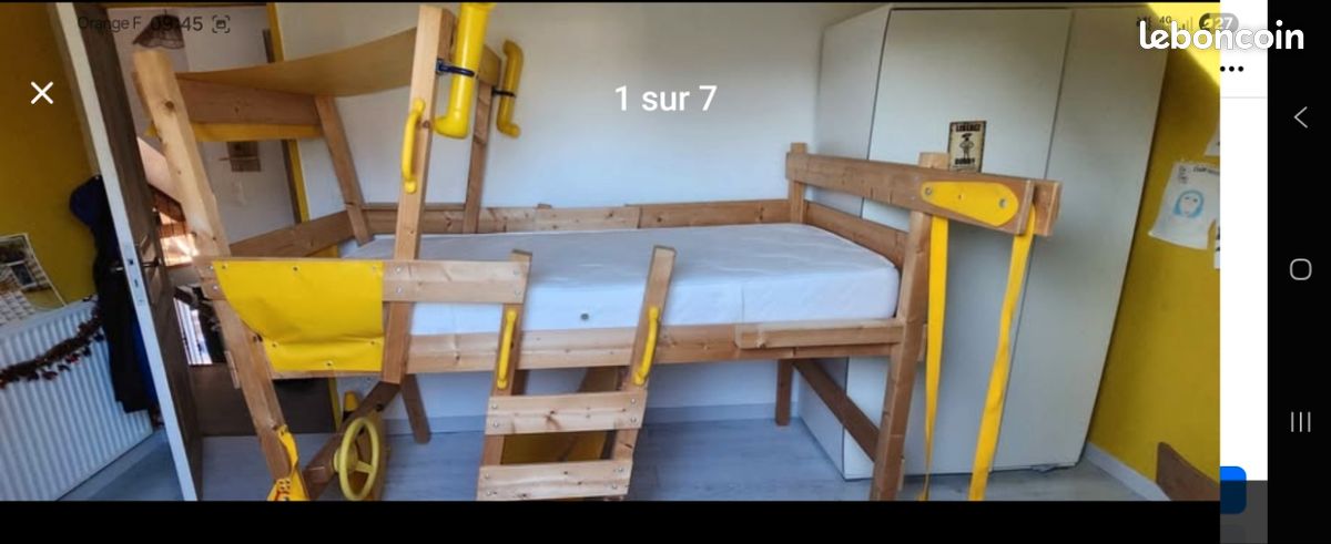 Lit mezzanine camion chantier toboggan hauteur (image 2)