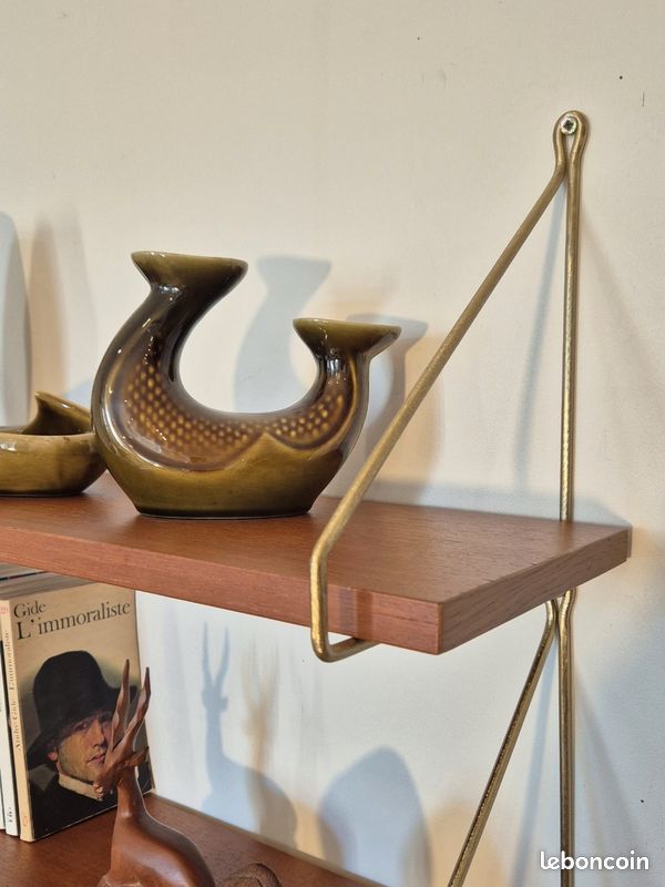 Paire d'étagères en teck, Vintage Scandinave 1960s (image 8)