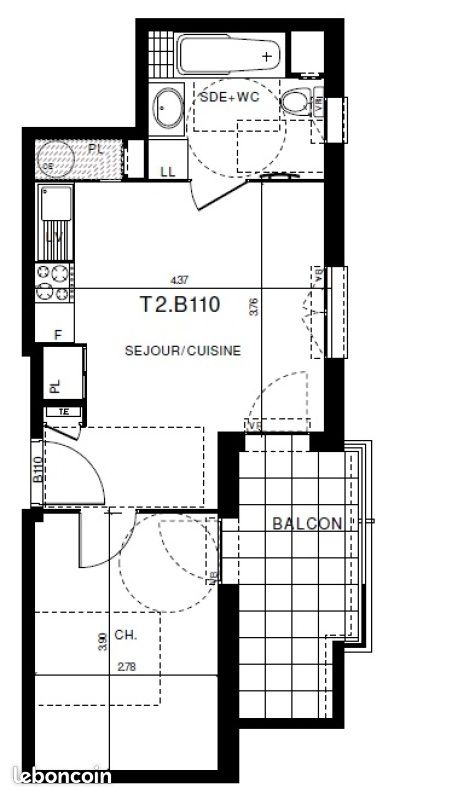 Appartement 2 pièces 36 m² · à Clermont-Ferrand · 36 m² · 556 €/mois