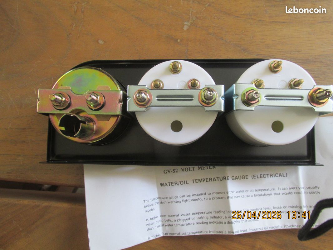 NEUF volmetre , amperemetre , pression huile ,avec support visseries et capteur de pression (image 3)