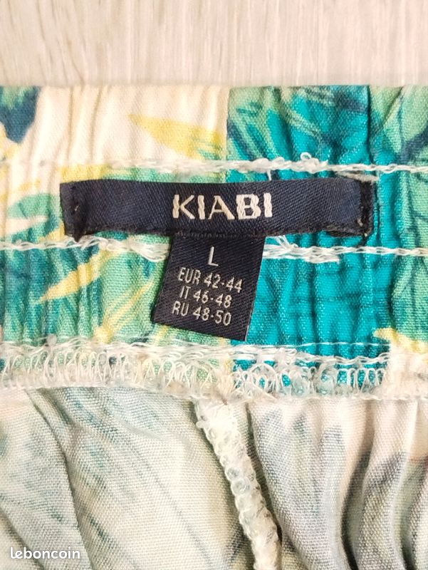 JG36 Pantalon fluide tropical Kiabi T L imprimé jungle (image 8)