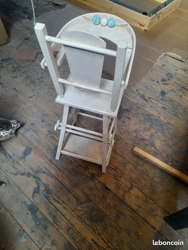 Jouet ancien chaise haute bois (image 2)
