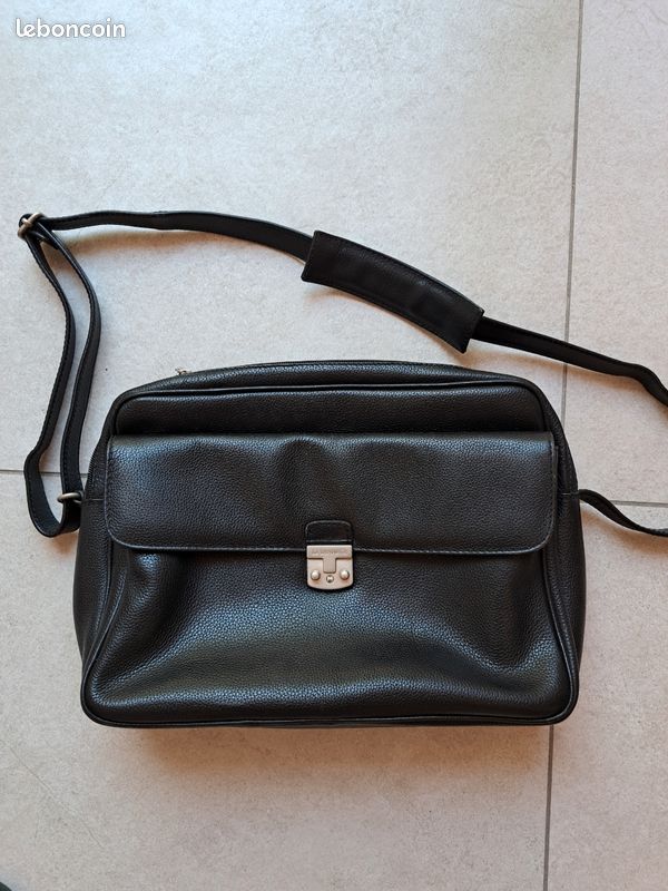 Sacoche Porte Documents Le Tanneur cuir noir (image 1)