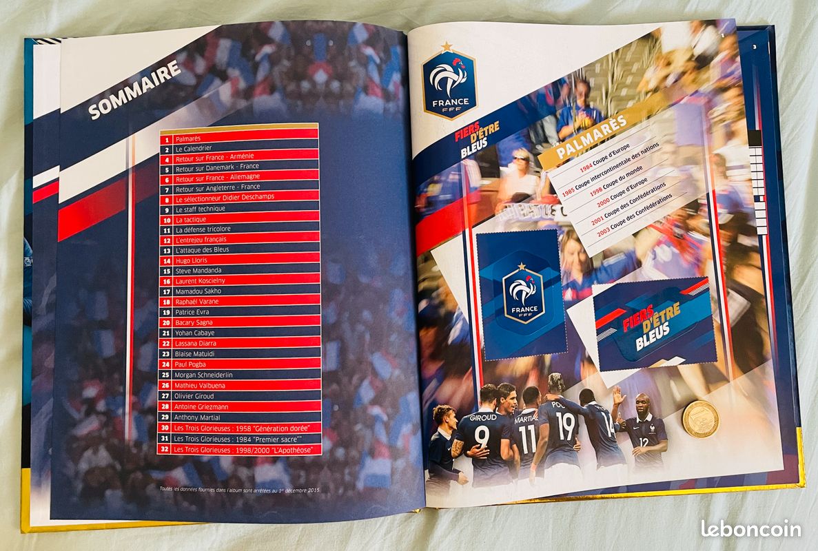 Album collection PANINI équipe de France DE Football FFF FIERS D'ETRE