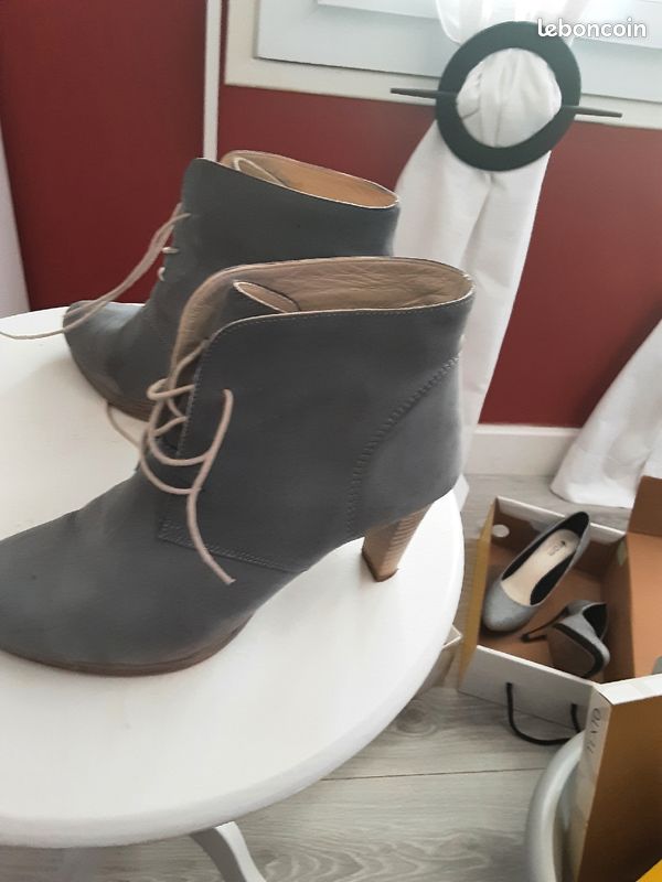 Bottines taille 38 daim bleu/gris (image 5)