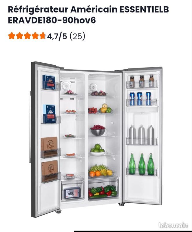 Frigo américain US Essentiel B ERAVDE 180-90 Hov 5 (image 2)