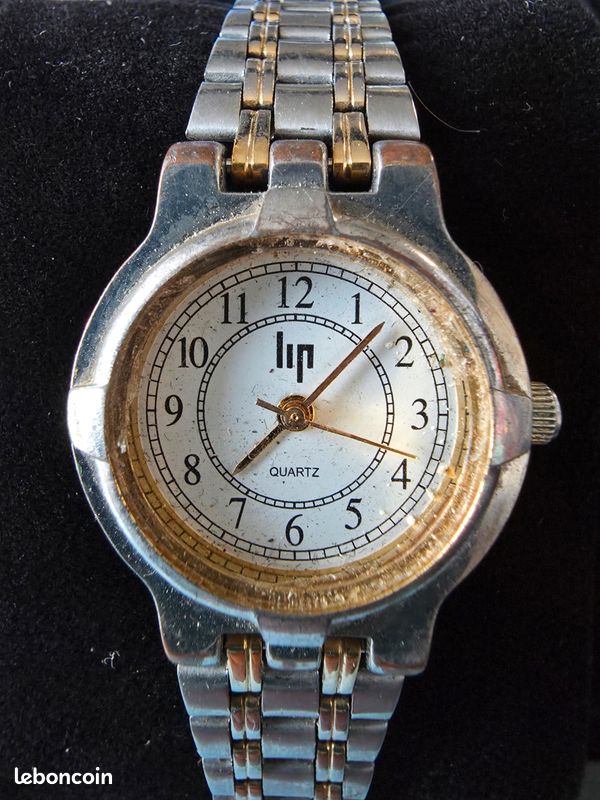 Montre femme Lip Classics quartz vintage bicolore – Bracelet métal