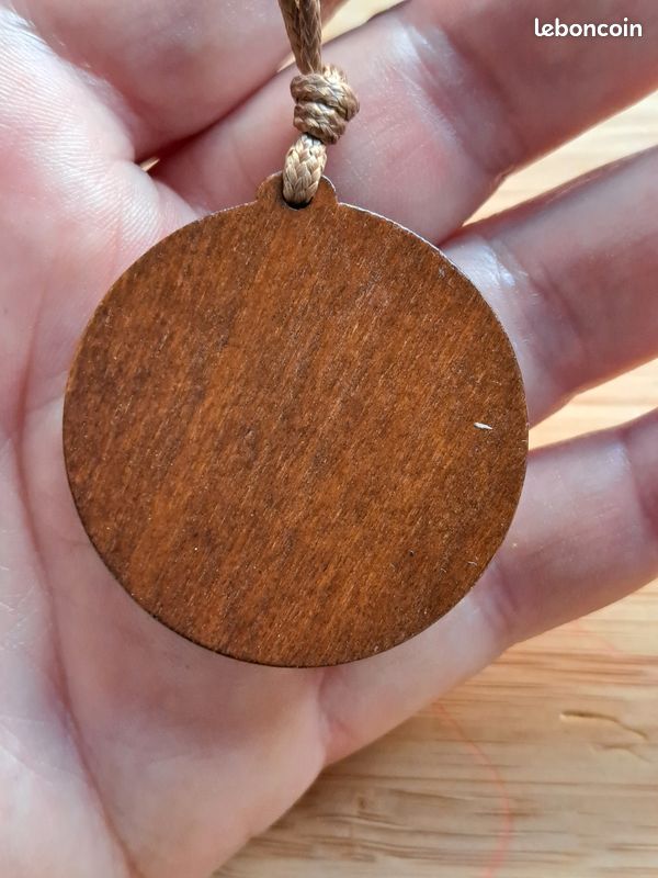 Pendentif Trèfle 🍀 bois verre femme (image 4)