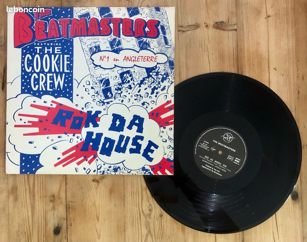 Rok Da House - The Beatmasters feat. The Cookie Crew - vinyle Maxi 45T France 1988 Rhythm King / Virgin (image 1)