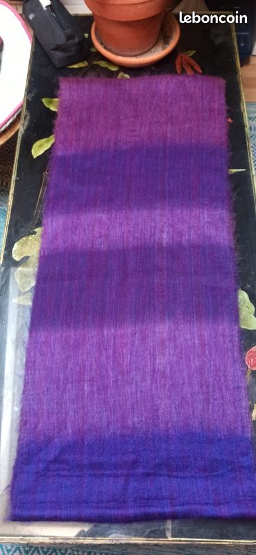 Écharpe double snood violette en alpaga (n°2) (image 2)
