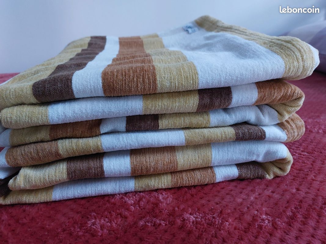 Lot plaids/couvre lits coton éponge (image 4)