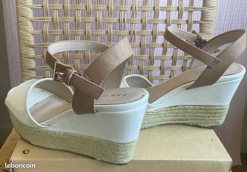 Chaussures talon compensé en corde San Marina blanc quasi neuve (image 4)