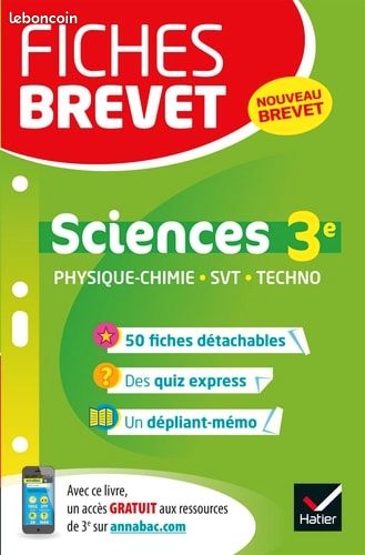 Fiches brevet sciences 3ème (Physique chimie, SVT, technologie) (image 1)