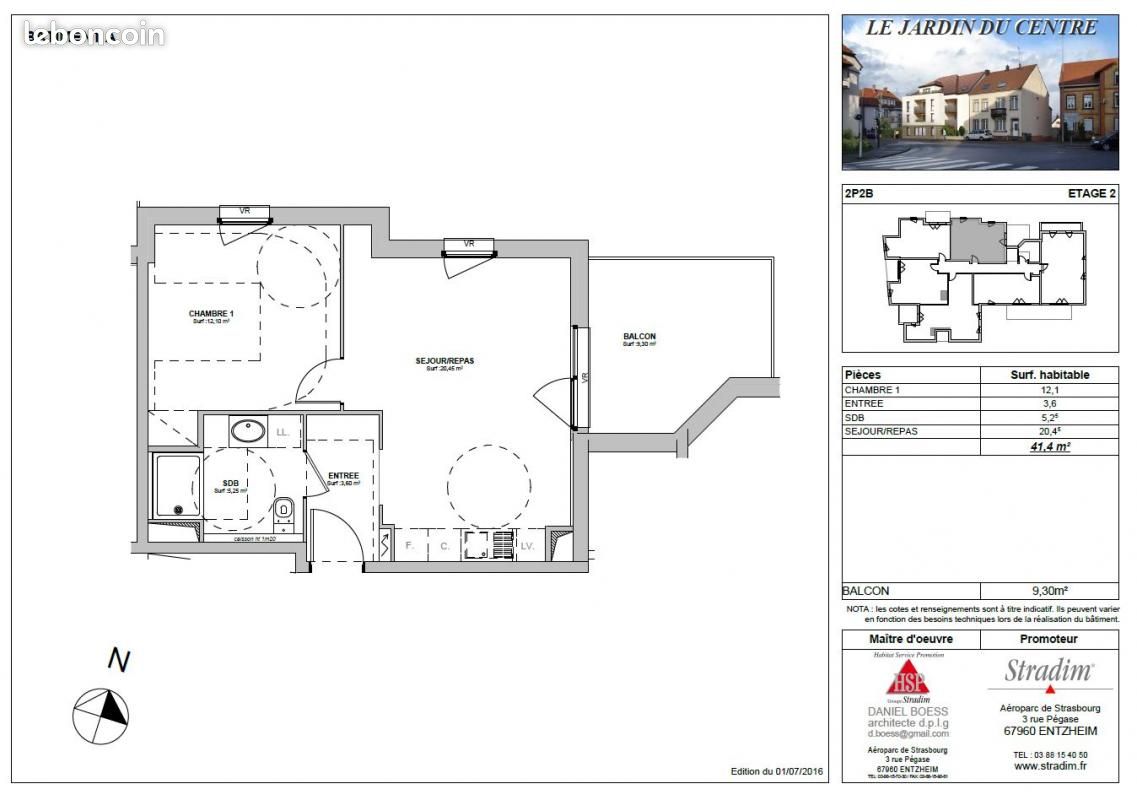 Appartement a louer haguenau - 2 pièce(s) - 41 m2 - Surfyn