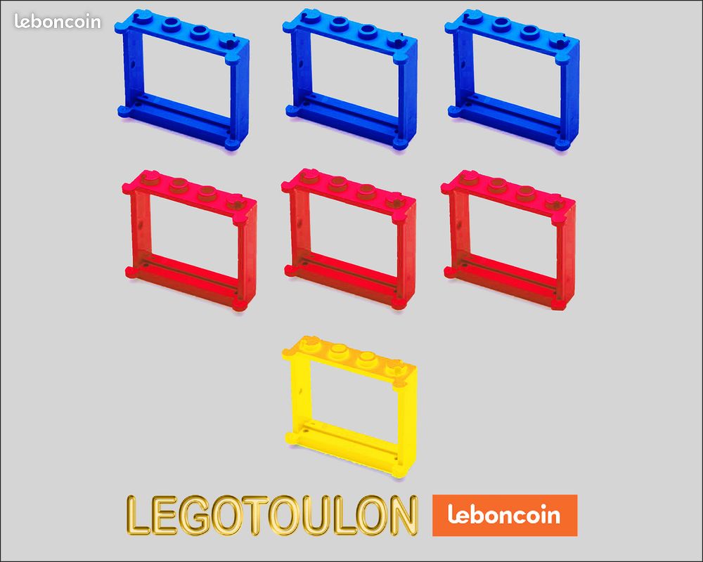 LEGO PIECE COULEUR AU CHOIX N° 3853 CADRE DE FENETRE pour Volets 1x4x3 ROUGE BLEU JAUNE bleue rouges bleus bleues volet (image 1)