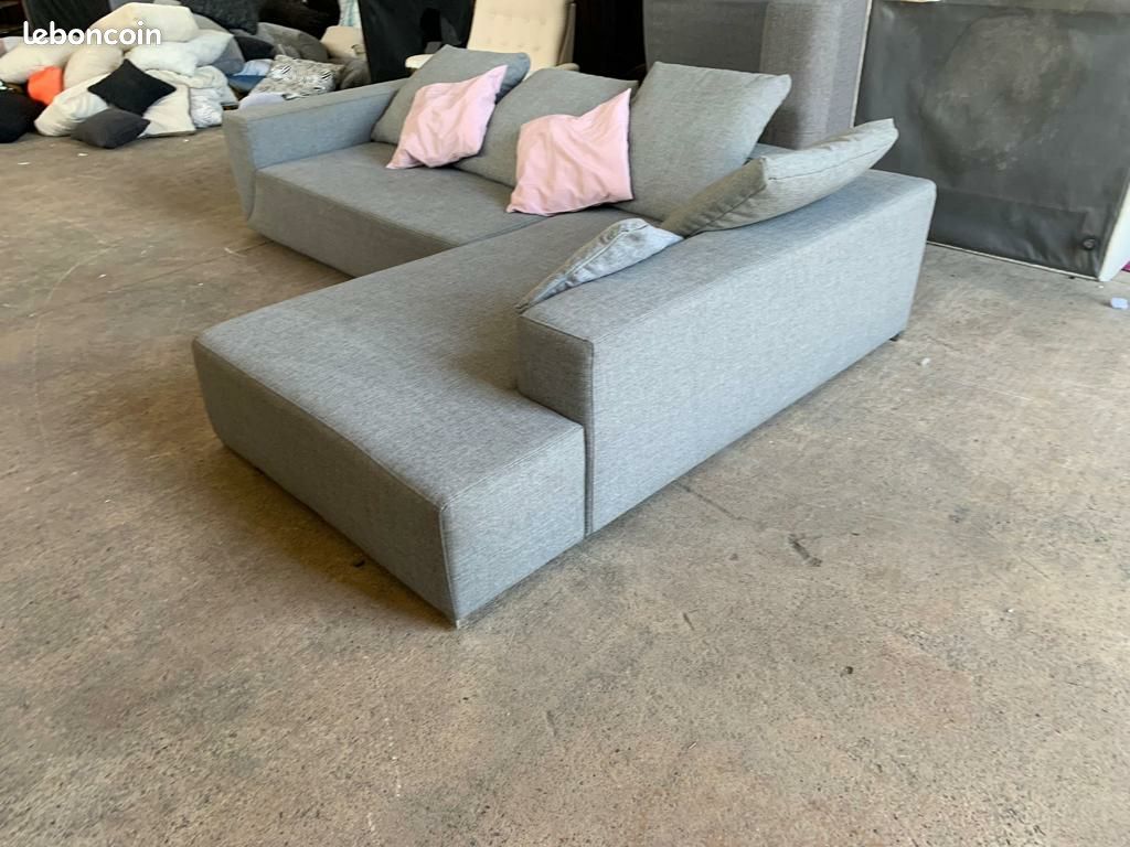 Superbe canapé d'angle convertible gris souris (image 10)