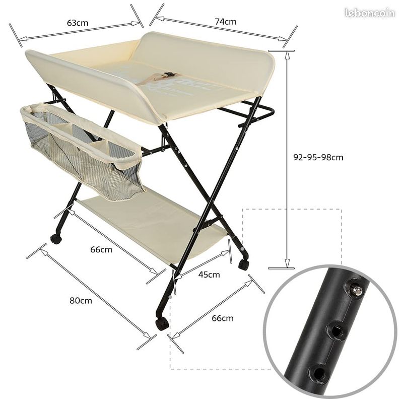 Plan A Langer Pour Commode Malm Table à Langer Pliante, Table à Langer Avec Panier De Rangement 806698cm Ceinture De Scurit Et 4 Roues Avec Frein Rglable En Hauteur Bleu Marine 62545551