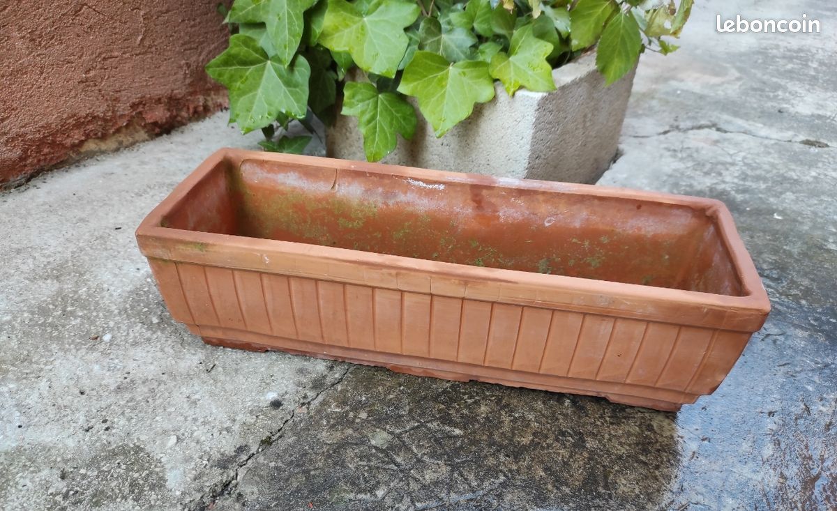 Jardinière pot de fleur plante en terre cuite vintage (image 2)