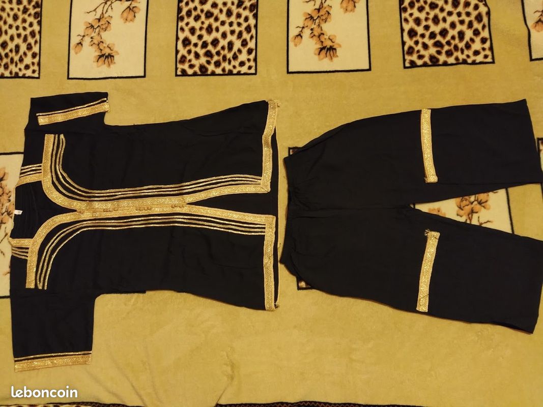 TENUE ORIENTALE NOIR et OR COTON FILLE 8 /10 ANS NEUVE (image 5)