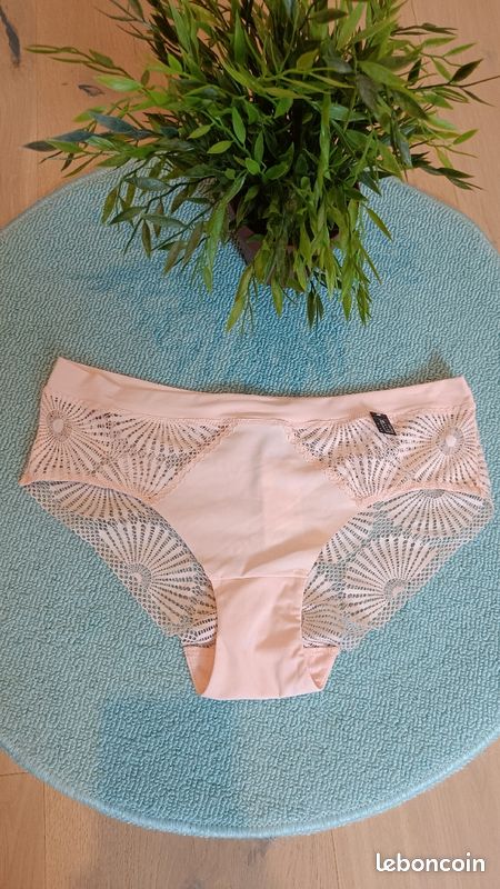Magnifique culotte dentelle beige rosé femme 38 🌺 ETAM 🌺 Neuve (image 1)