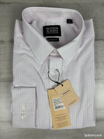 Chemise En Coton Scotch & Soda Homme - Taille L, Rayée Bleue - Occasion Très Bon état - Style Vintage