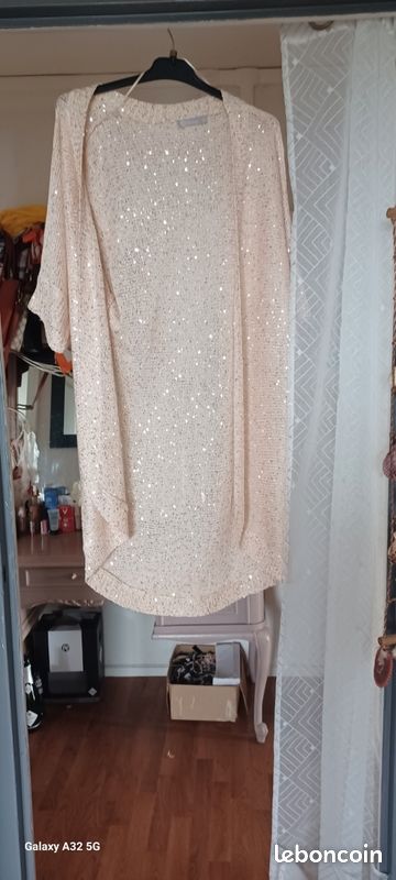 Gilet paillettes doré (image 1)