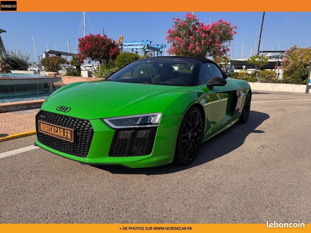 AUDI R8 SPYDER V10 Plus 5.2 FSI 610 S tronic 7 Quattro - Bang Olufsen - Ceramiques - Vert Java - Carbone - Audi ex (image 4)