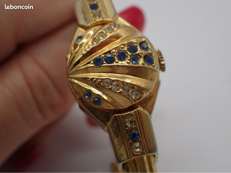 Bracelet Montre Vintage Baldwin USA - Rempli Or 10 Carats 17mm - Années 60 Homme