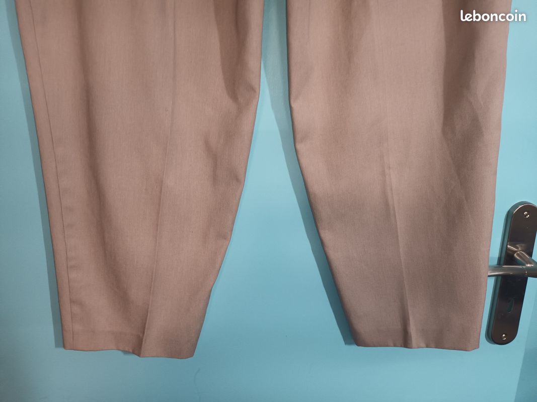 Pantalon toile beige T46 (mam33133) (image 10)