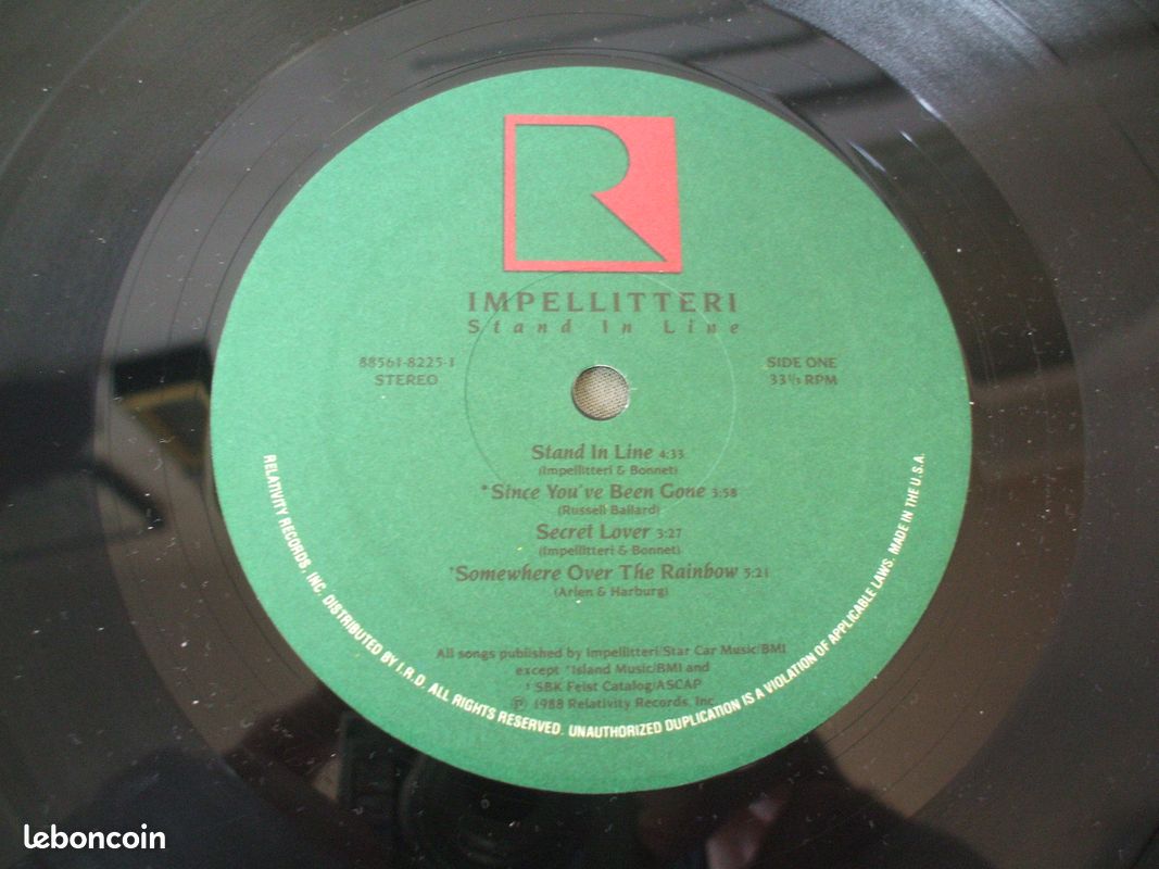 à saisir.......RARE ALBUM LP vinyle 33t de........" IMPELLITTERI "....STAND in LINE...HARD-ROCK/HEAVY/METAL....import US...1988...top état (image 7)
