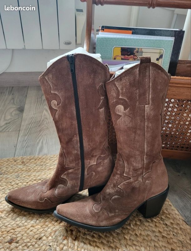 Bottes Santiags daim (image 2)