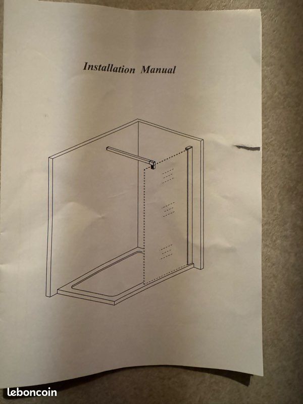 Paroi de douche en verre NEUVE – 196 cm – anti-calcaire (image 2)
