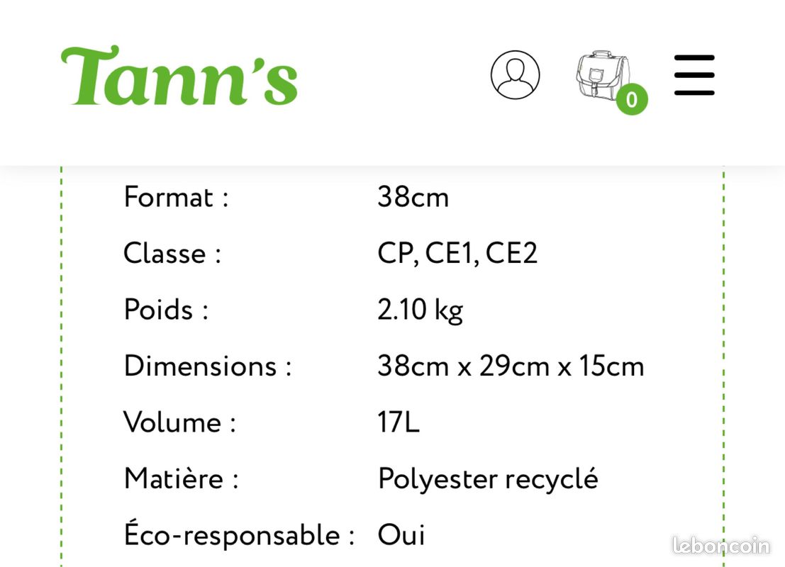 Cartable Tann’s à roulettes (image 1)